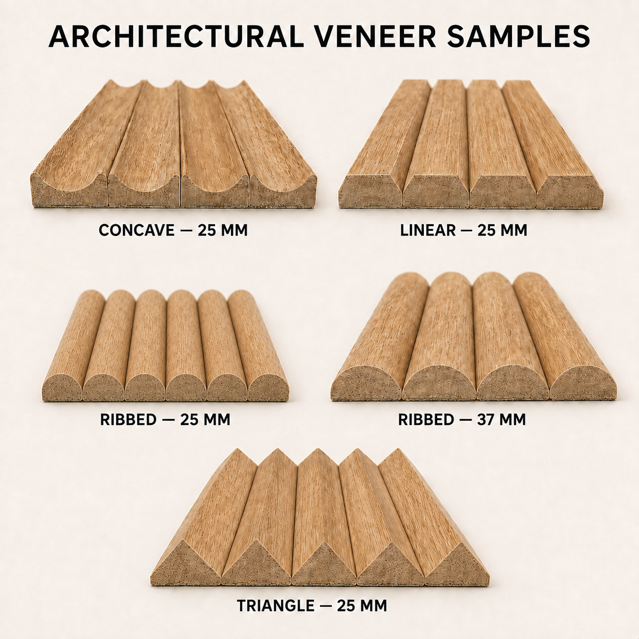 FLEXIBLE WALL PROFILE SAMPLES WOOD VENEER