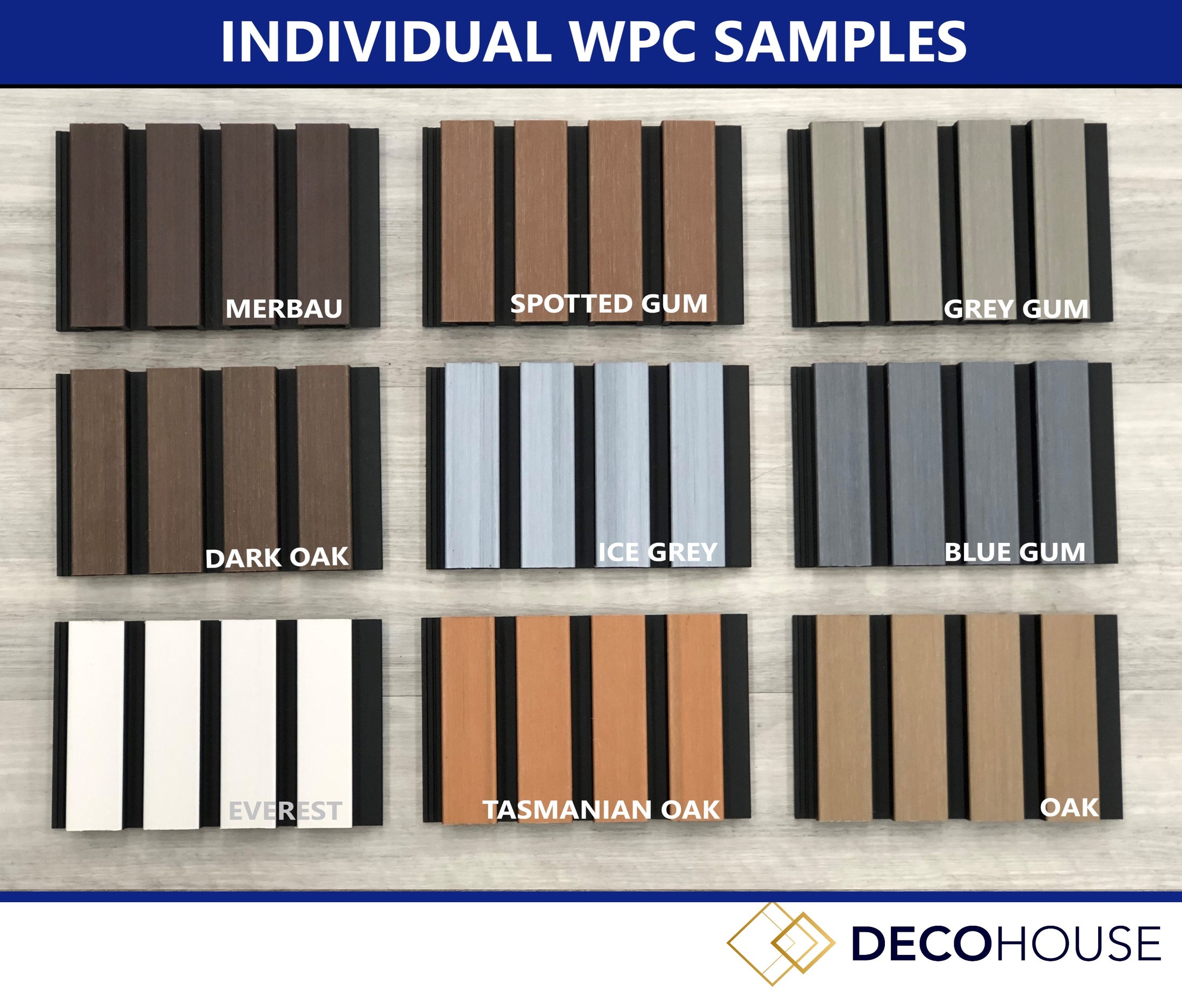 INDIVIDUAL WPC BI-COLOUR CLADDING SAMPLES – DECOHOUSE